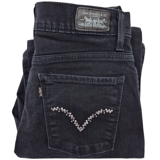 Vintage Levis 512 Jeans 2000's Womens Black Stretch Bootcut Denim W24