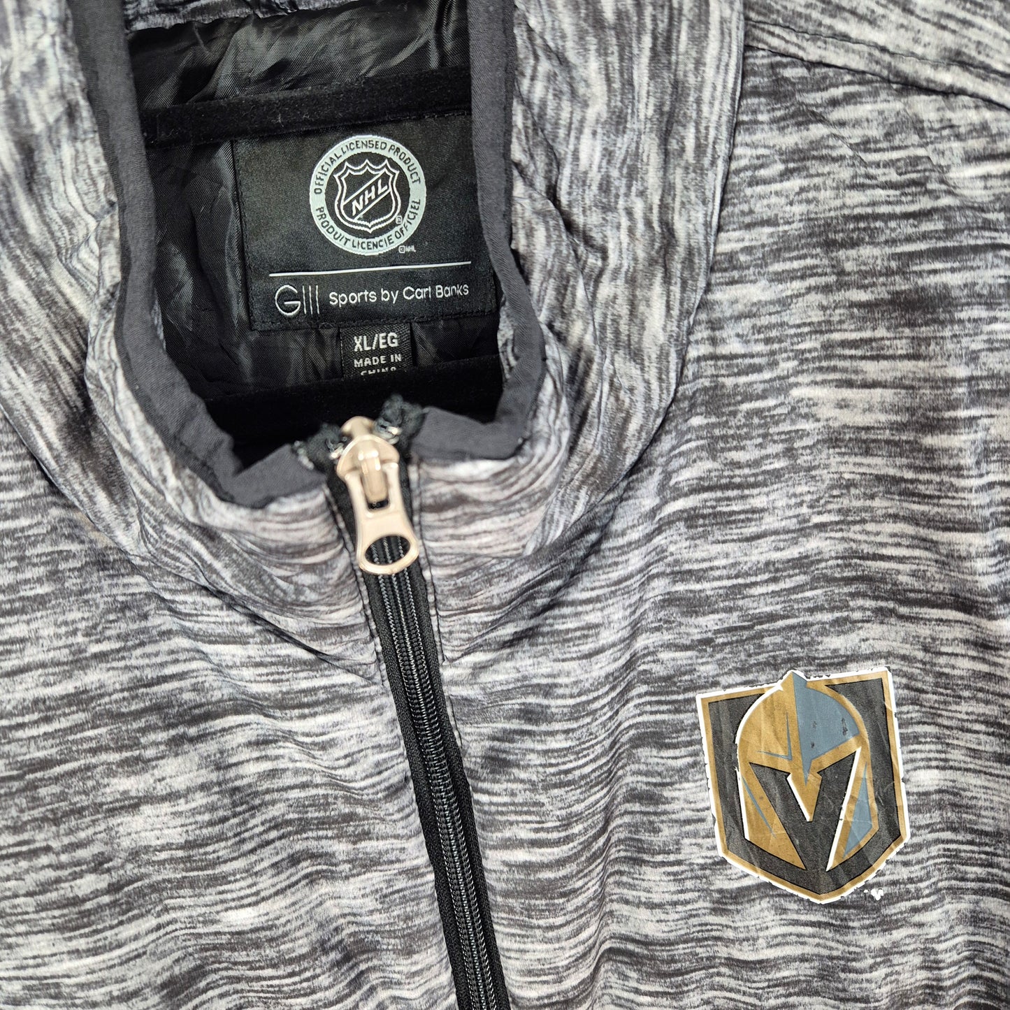 NHL Las Vegas Golden Knights Womens Grey Light Padded Jacket Size XL
