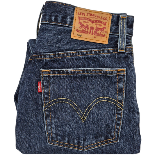 Levis 501 Jeans Womens Dark Blue Skinny Fit Denim W28