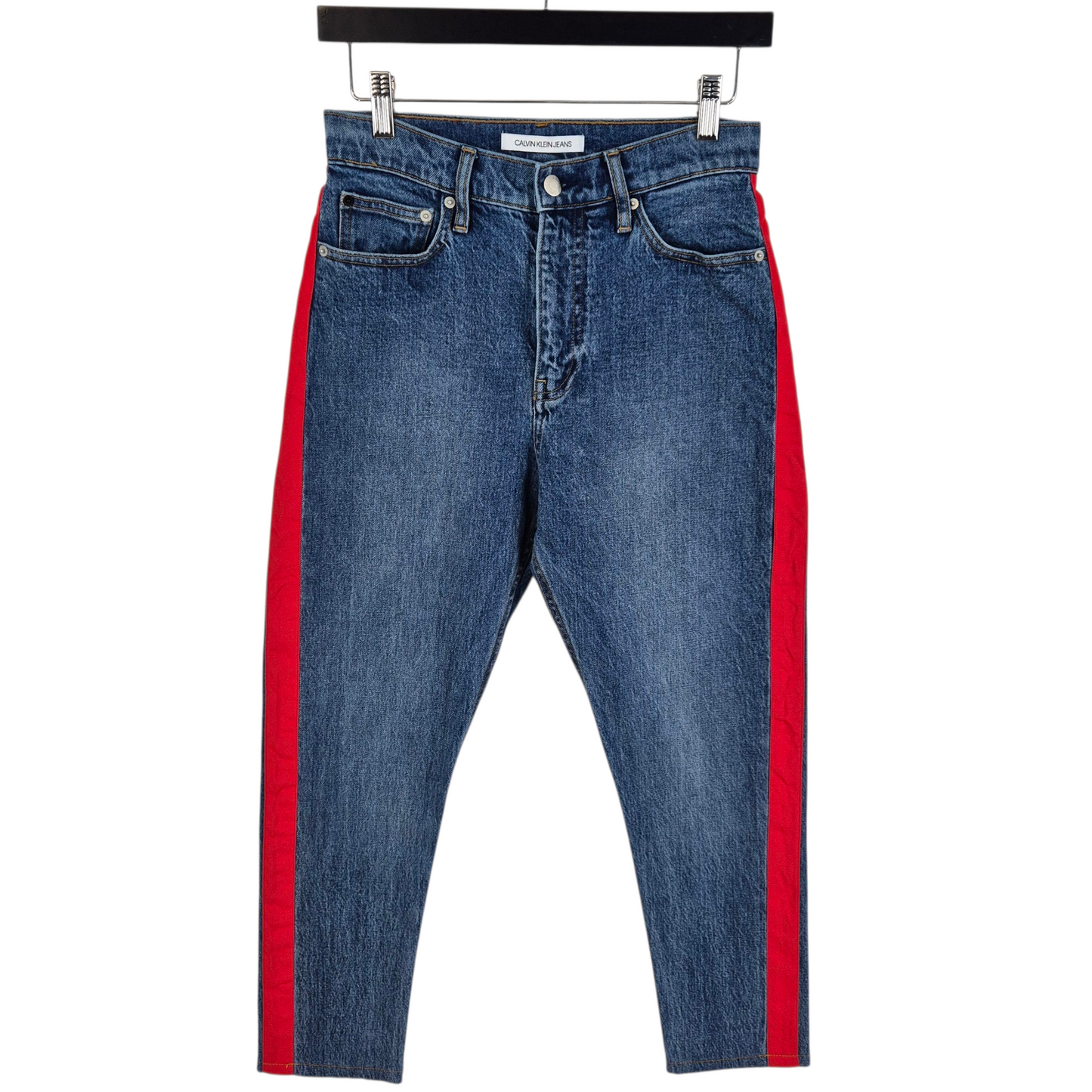 Calvin Klein Jeans Womens Blue & Red Cropped Denim W27