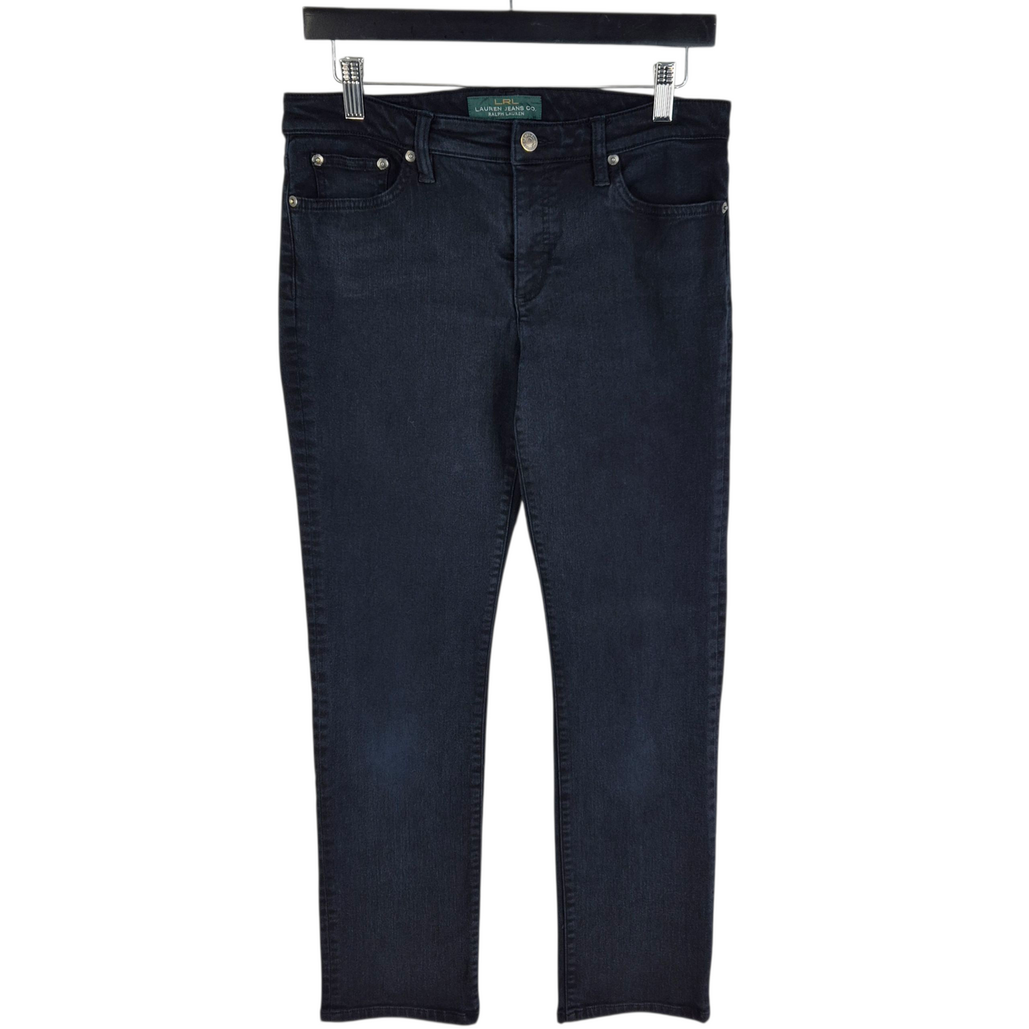 Ralph Lauren Green Label Jeans Womens Black Straight Leg Stretch Denim W30