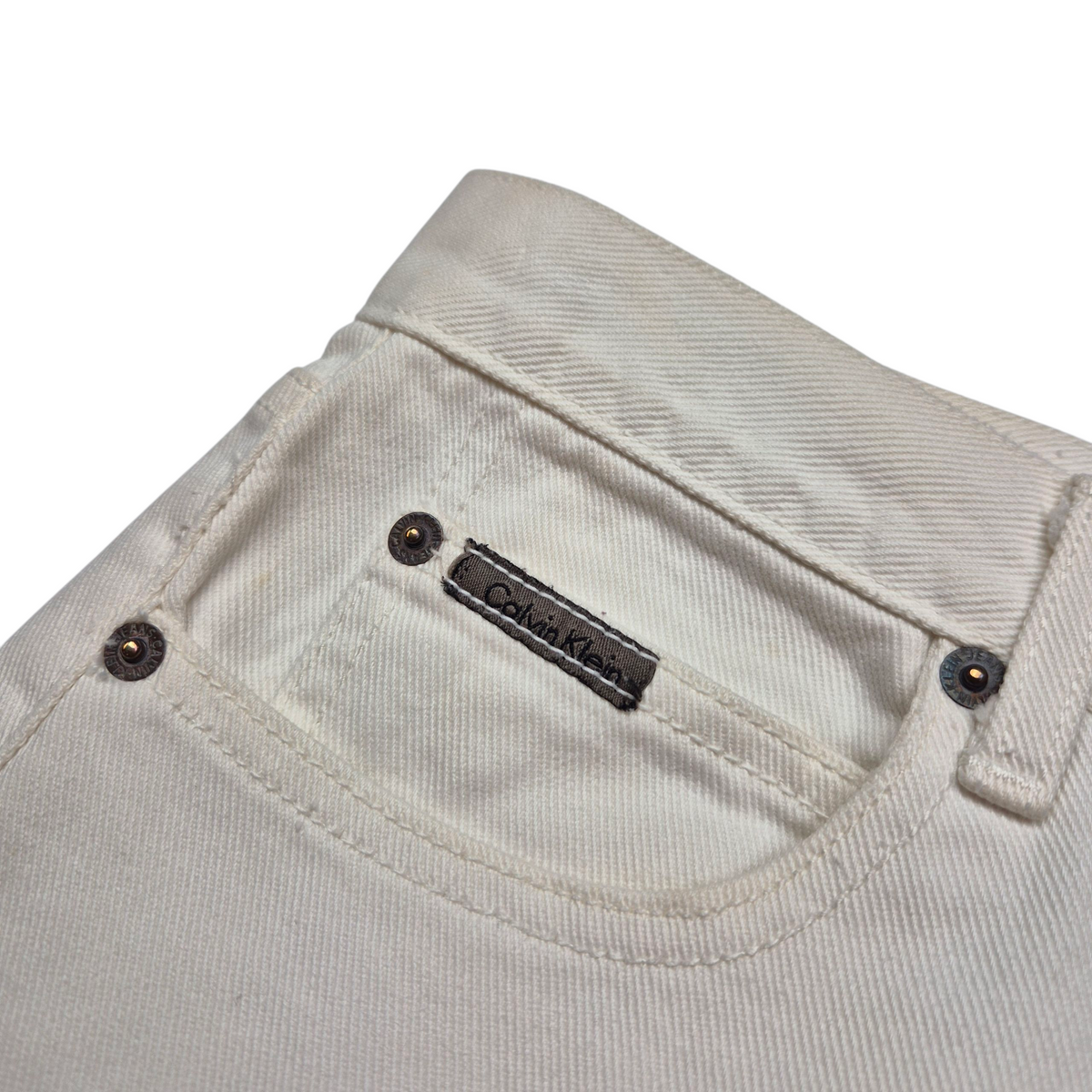 Vintage Calvin Klein Jeans 90's Womens White Skinny Rigid USA Made Denim W27