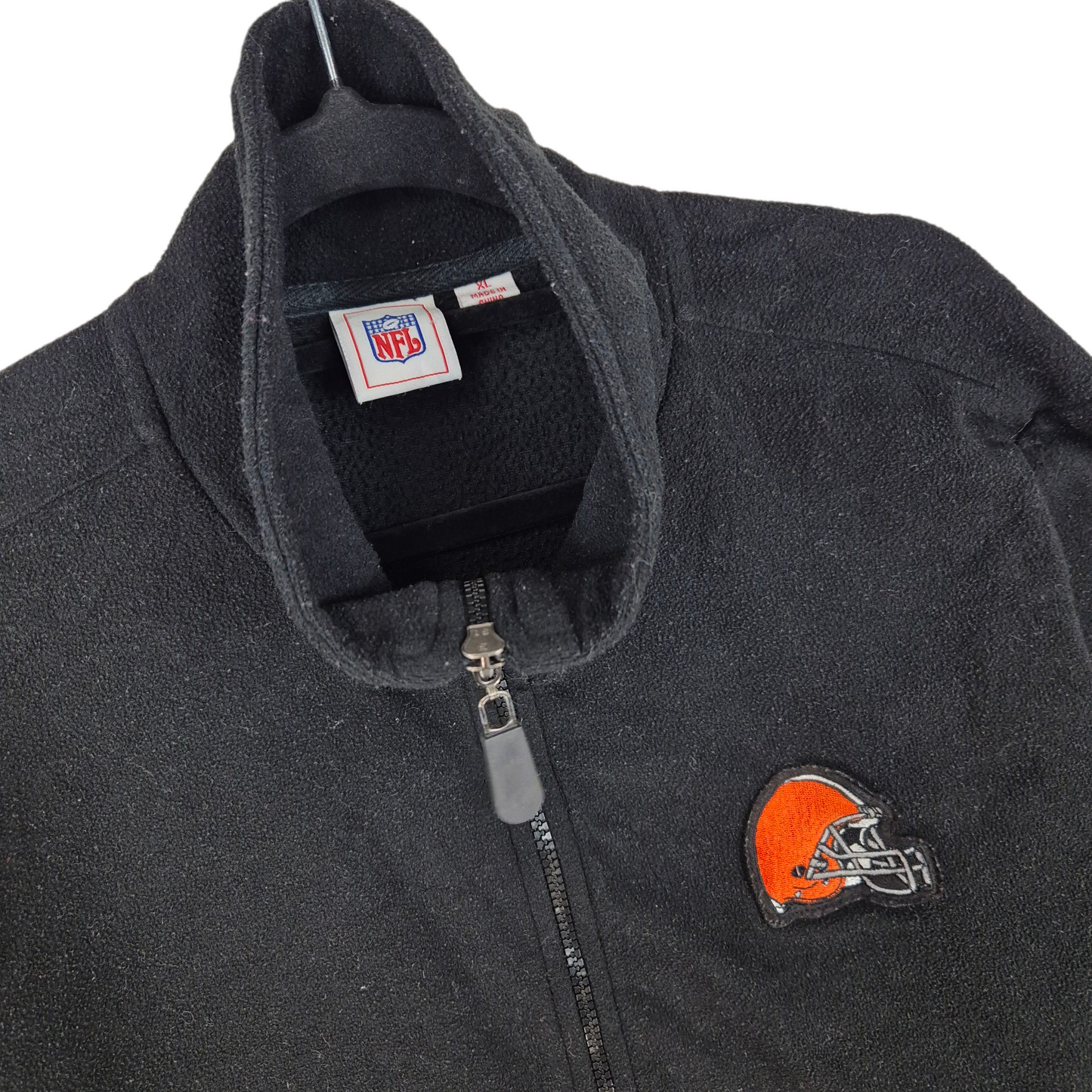 NFL Cleveland Browns Black Fleece Zip Jumper Size XL