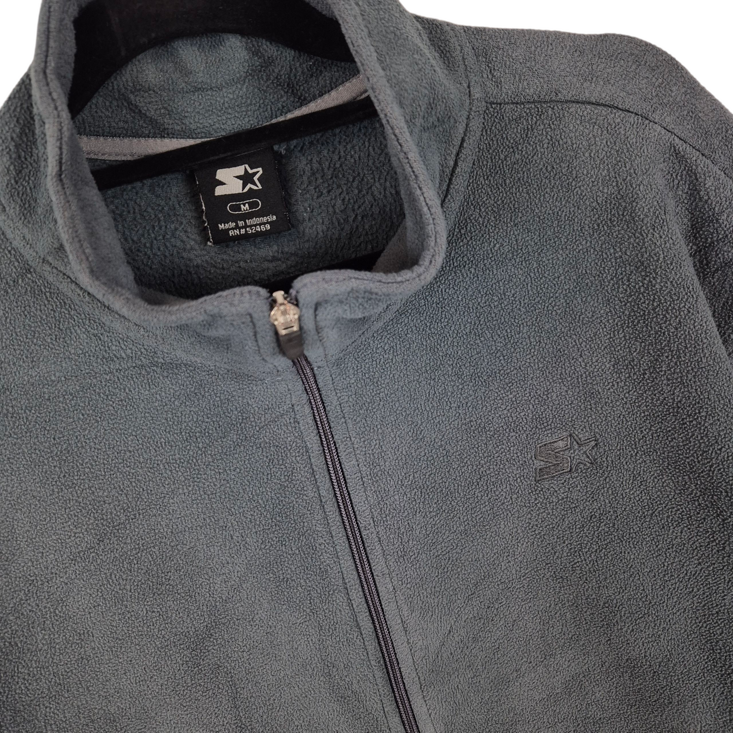 Vintage Starter 2000's Grey Fleece Zip Jumper Size M