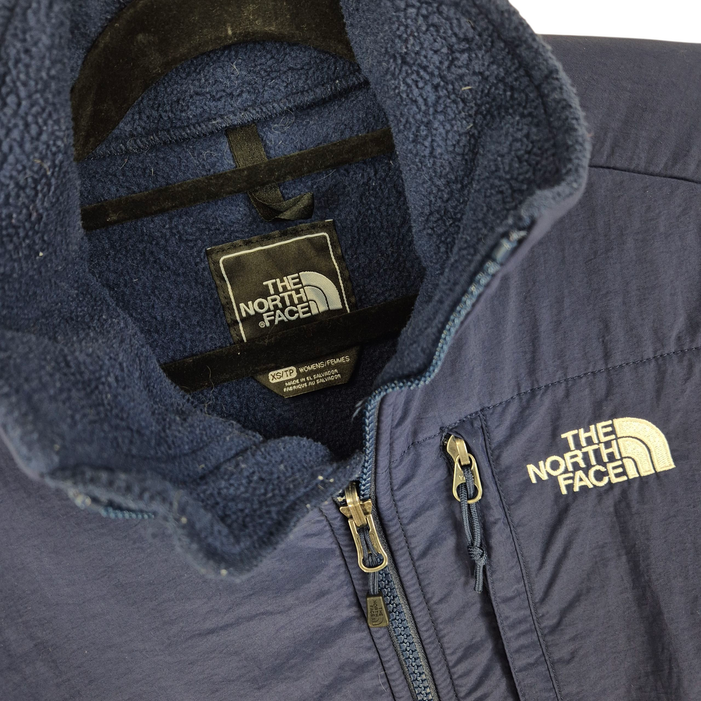 The North Face Womens Dark Blue Hybrid Fleece Jumper Size XS