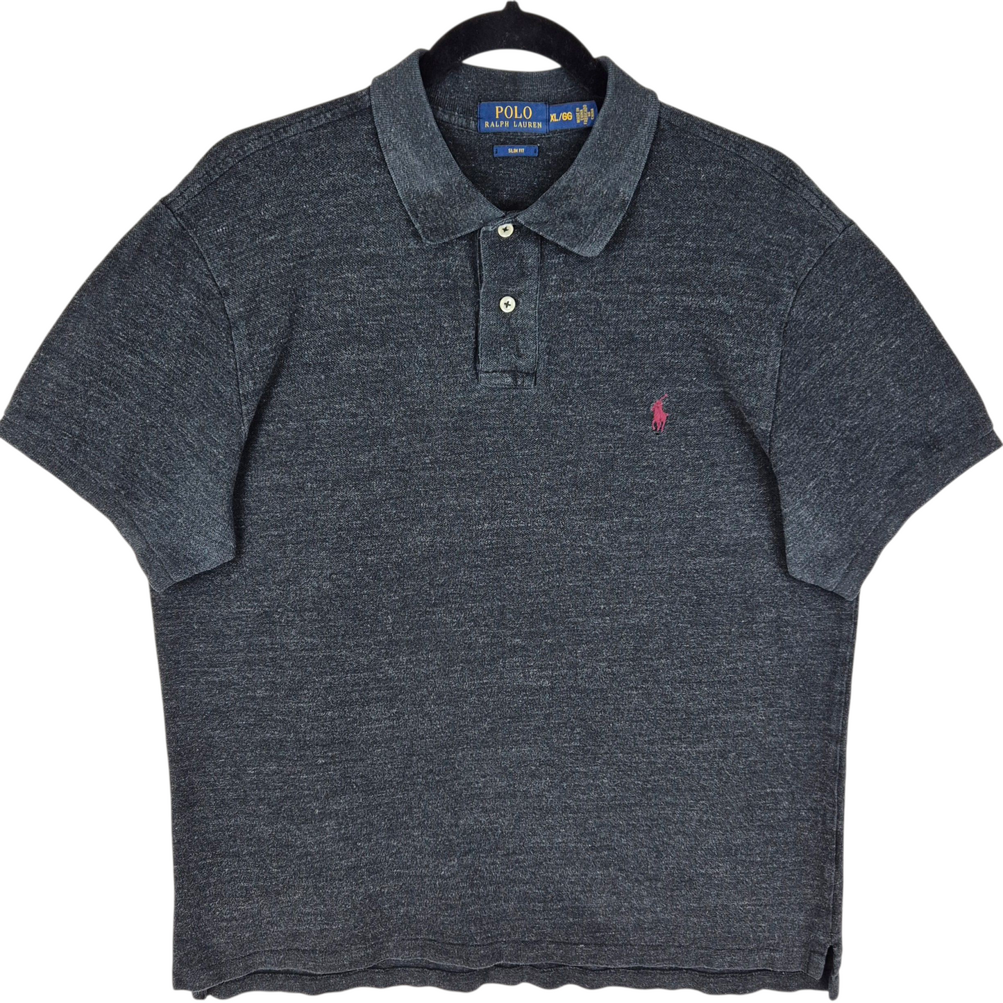 Polo Ralph Lauren Dark Grey Slim Fit Cotton Polo Shirt Size XL