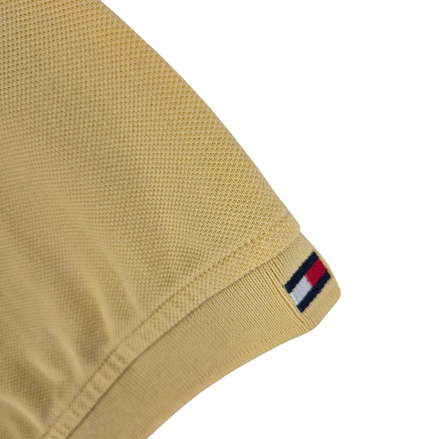 Vintage Tommy Hilfiger Golf 90's Light Yellow Cotton Polo Shirt Size XL