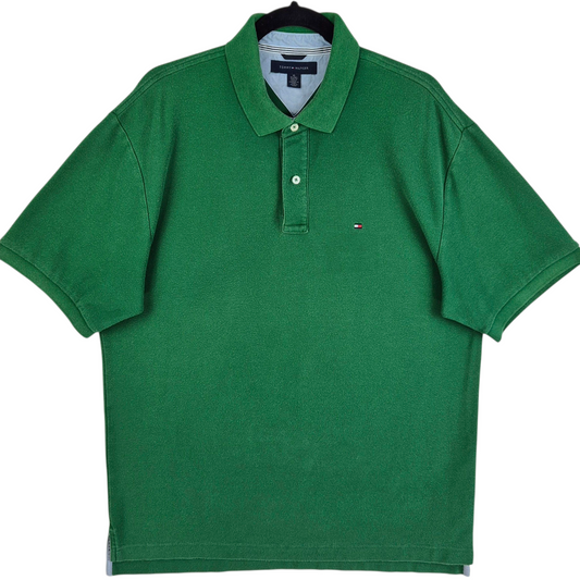 Tommy Hilfiger Green Cotton Polo Shirt Size XL