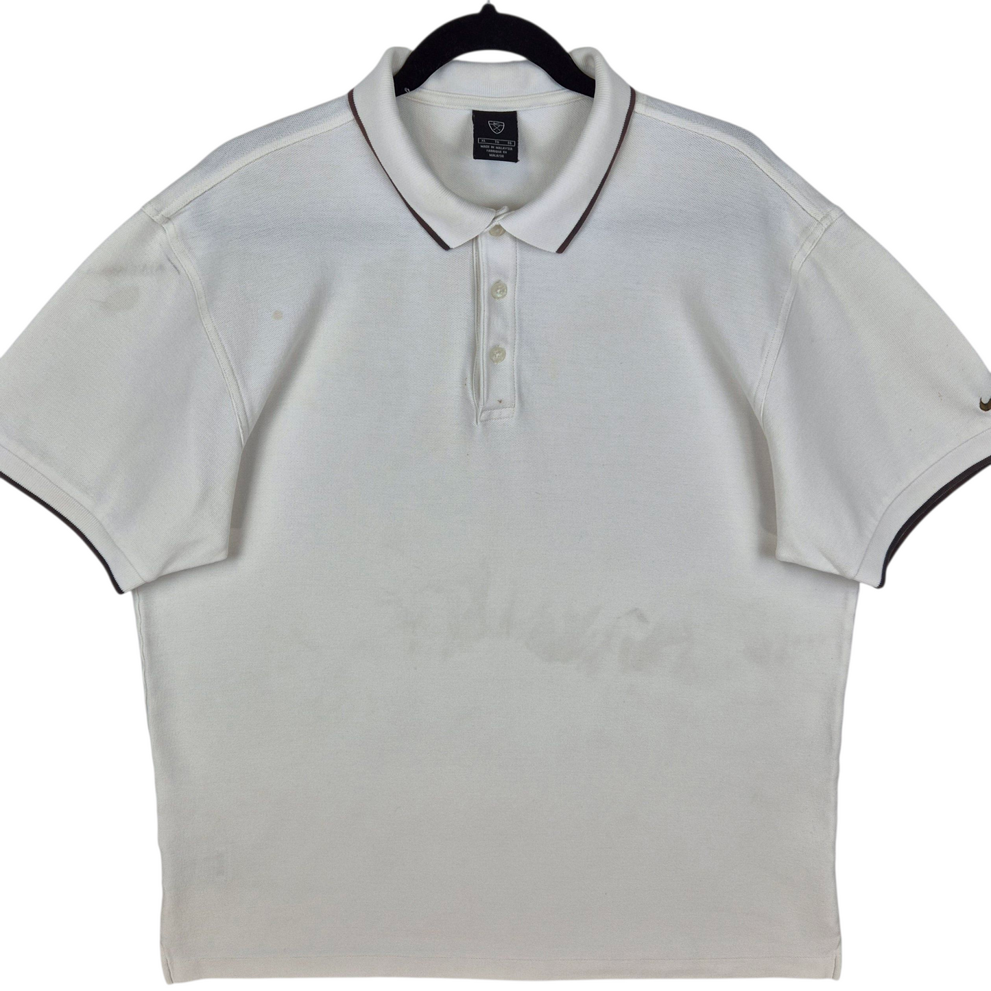 Nike Golf White Cotton Polo Shirt Size XL