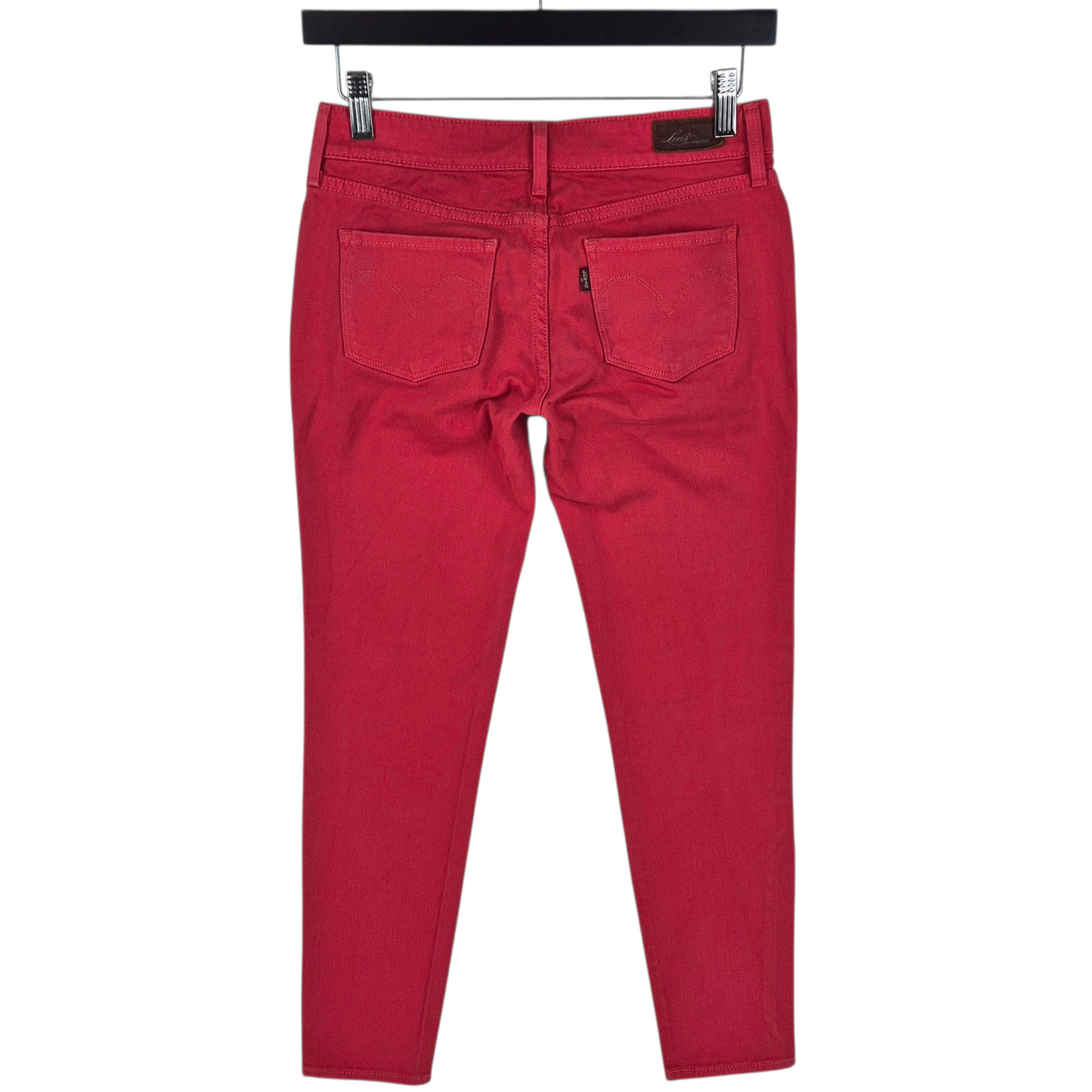 Levis Jeans Womens Red Ankle Skinny Stretch Denim W26