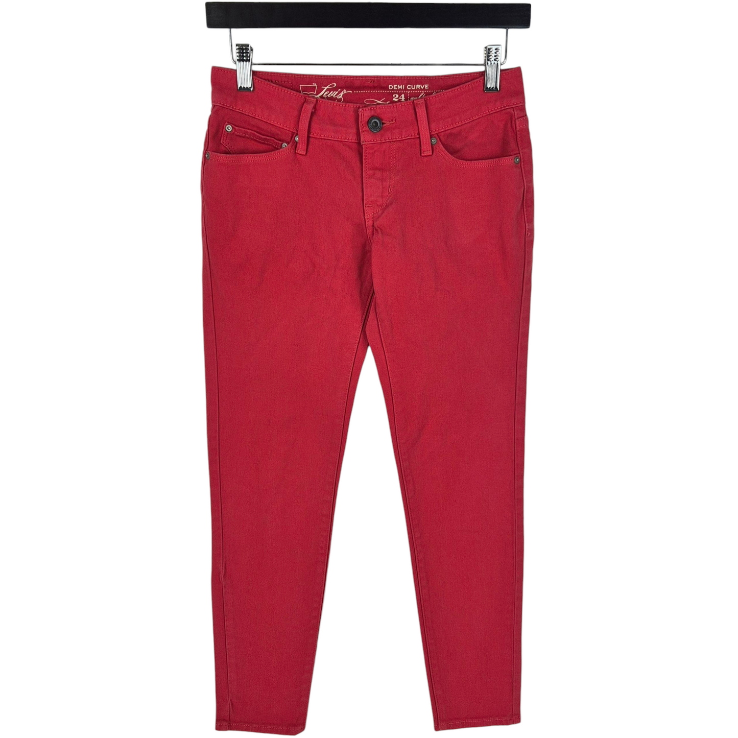 Levis Jeans Womens Red Ankle Skinny Stretch Denim W26