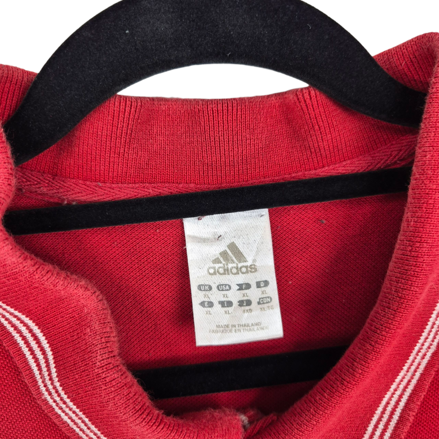 Vintage Adidas 2000's Red Cotton Polo Shirt Size XL