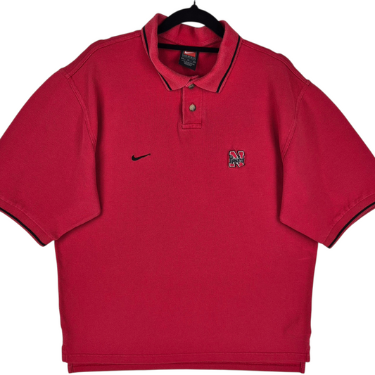 Vintage Nike Team 2000's Nebraska Huskers Red Cotton Polo Shirt Size M