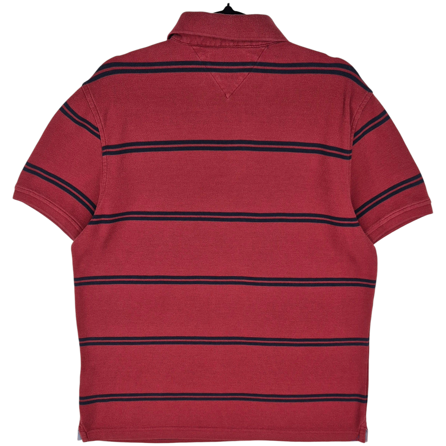 Tommy Hilfiger Burgundy Striped Performance Pique Polo Shirt Size L