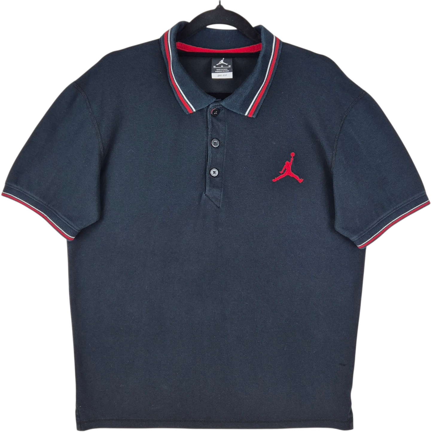 Air Jordan Black Embroidered Polo Shirt Size M