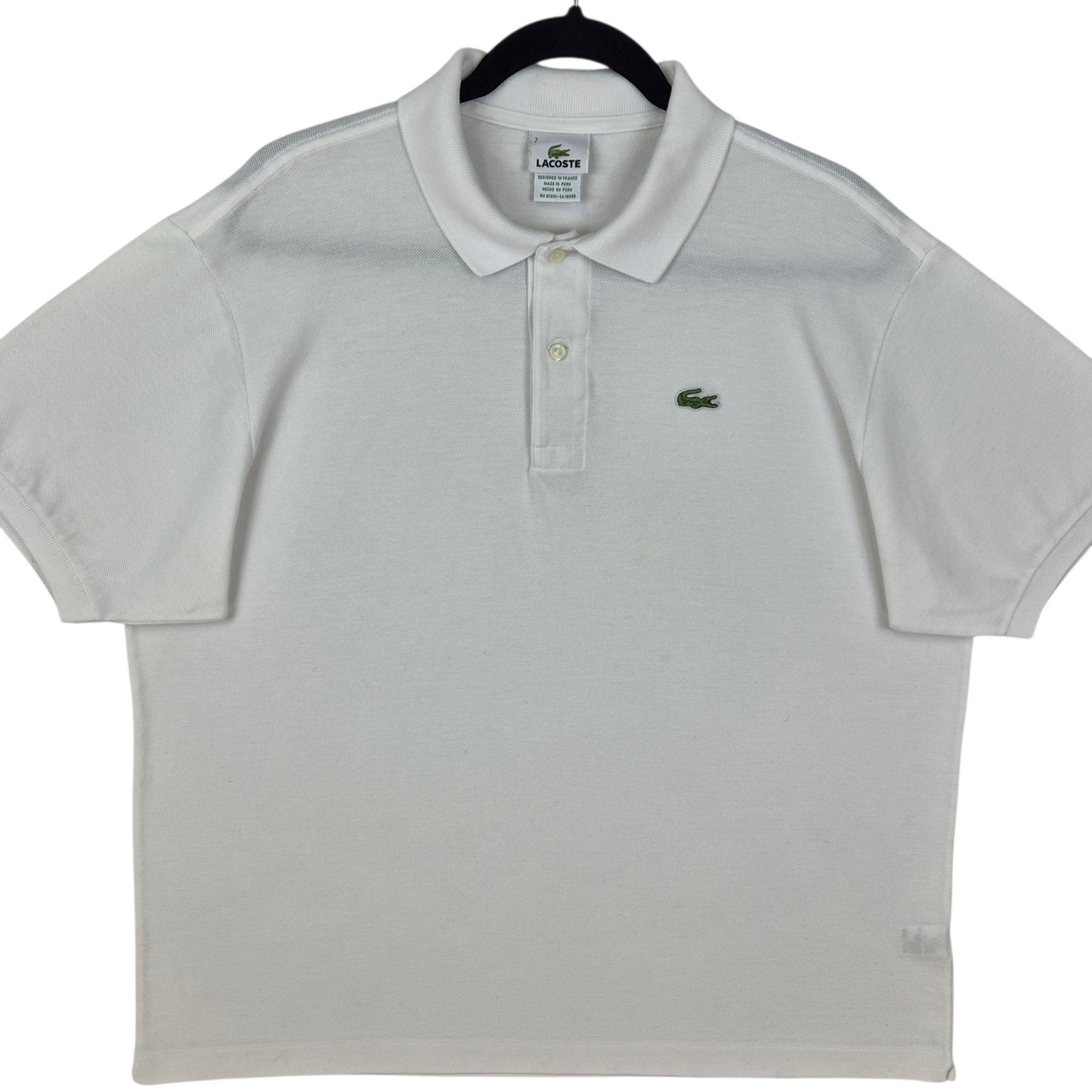 Lacoste White Cotton Polo Shirt Size 2XL
