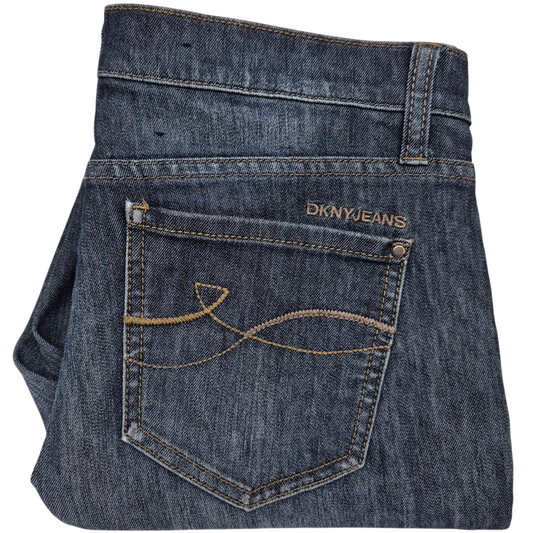 DKNY Jeans Womens Dark Blue Tapered Leg Denim W33