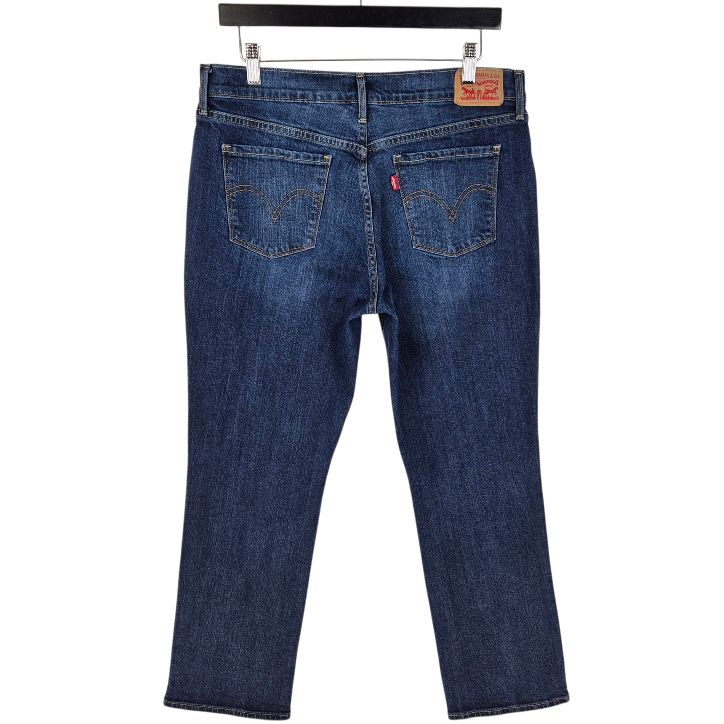 Levis 505 Jeans Womens Dark Blue Straight Leg Stretch Denim W32