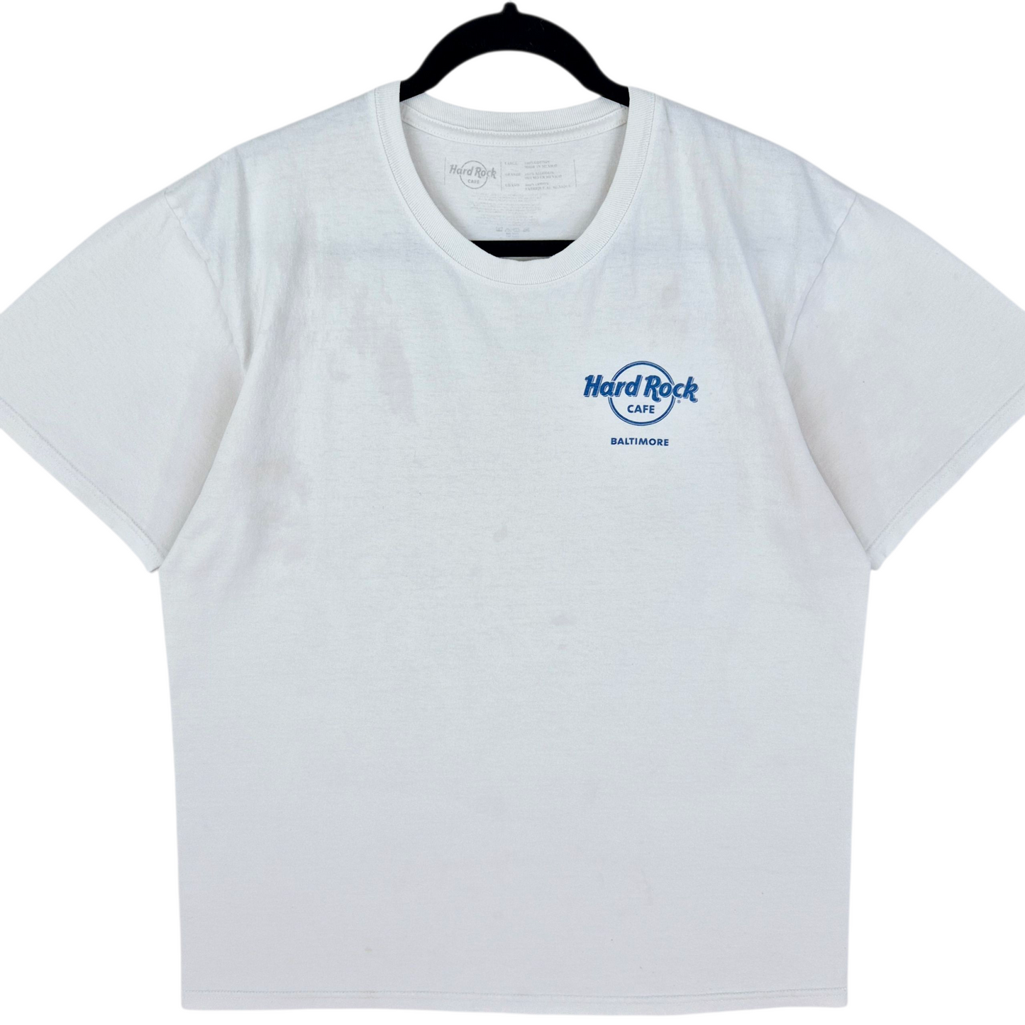Hard Rock Cafe Baltimore White Cotton Tee Shirt Size L