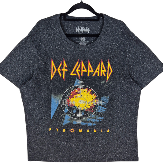 Def Leppard Dark Grey Stretch Cotton Tee Shirt Size XL
