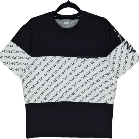 DKNY Black & White Cotton Tee Shirt Size M