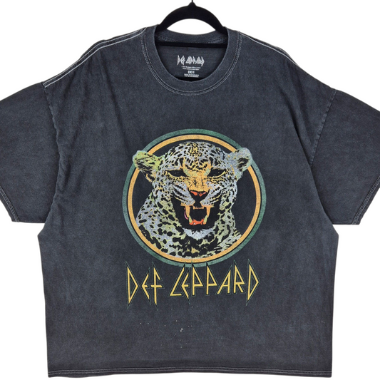 Def Leppard Dark Grey Oversized Cotton Tee Shirt Size XL