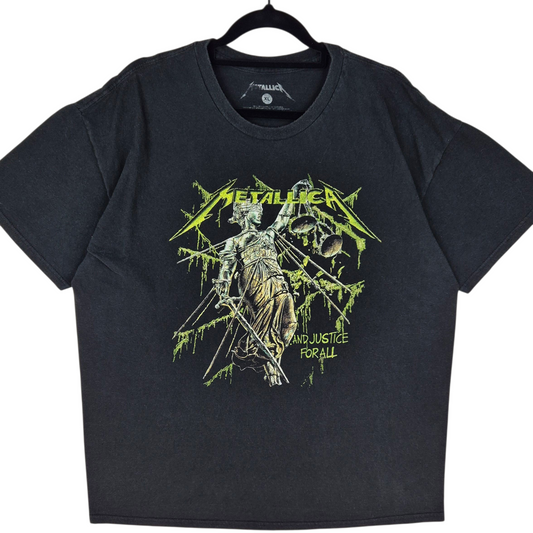 Metallica Black Justice For All Cotton Tee Shirt Size XL