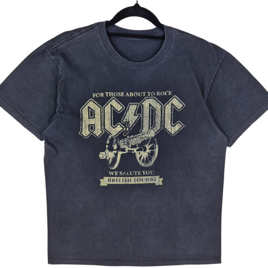 ACDC Black For Those About to Rock Cotton Tee Shirt Size M