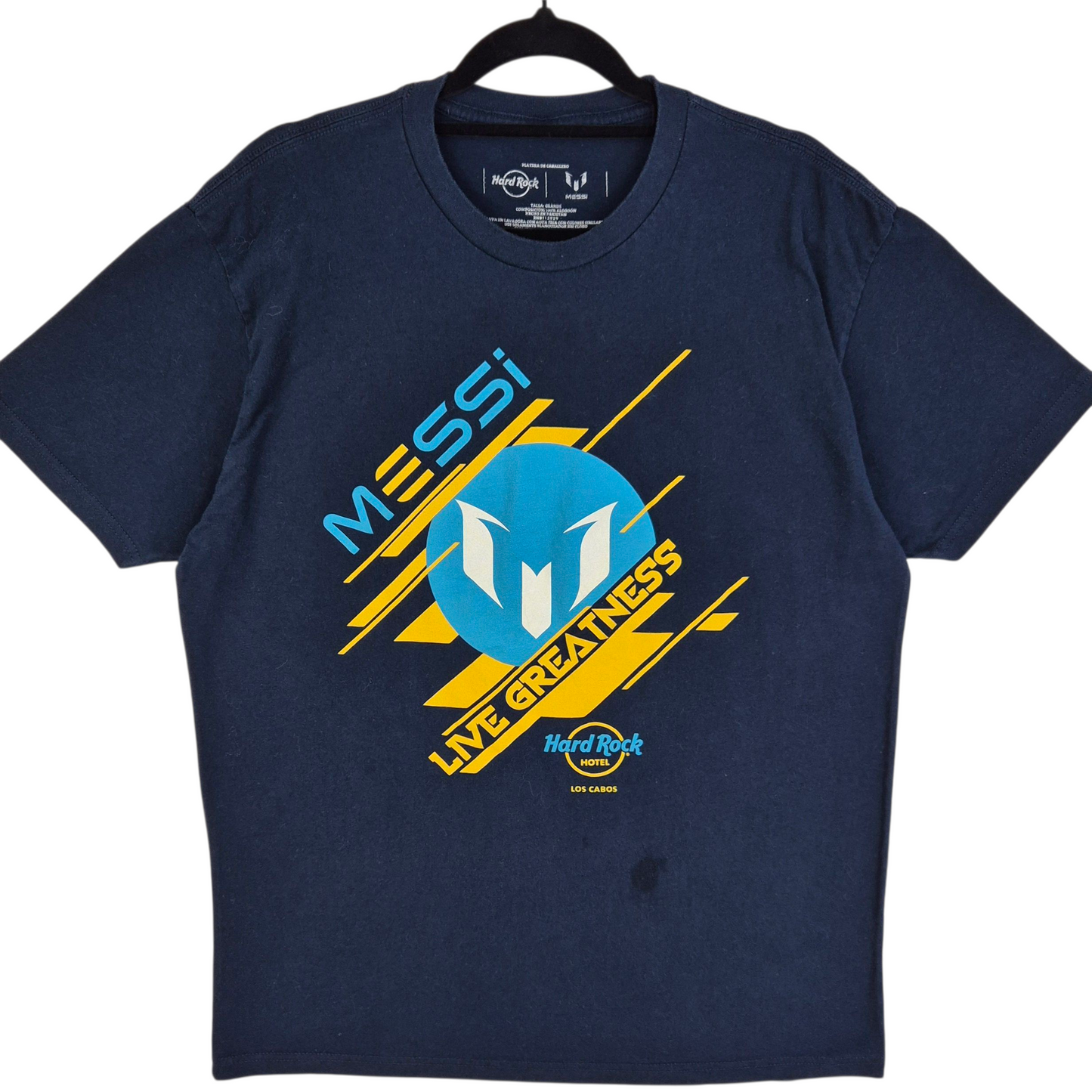 Hard Rock Hotel Los Cabos x Messi Dark Blue Cotton Tee Shirt Size L