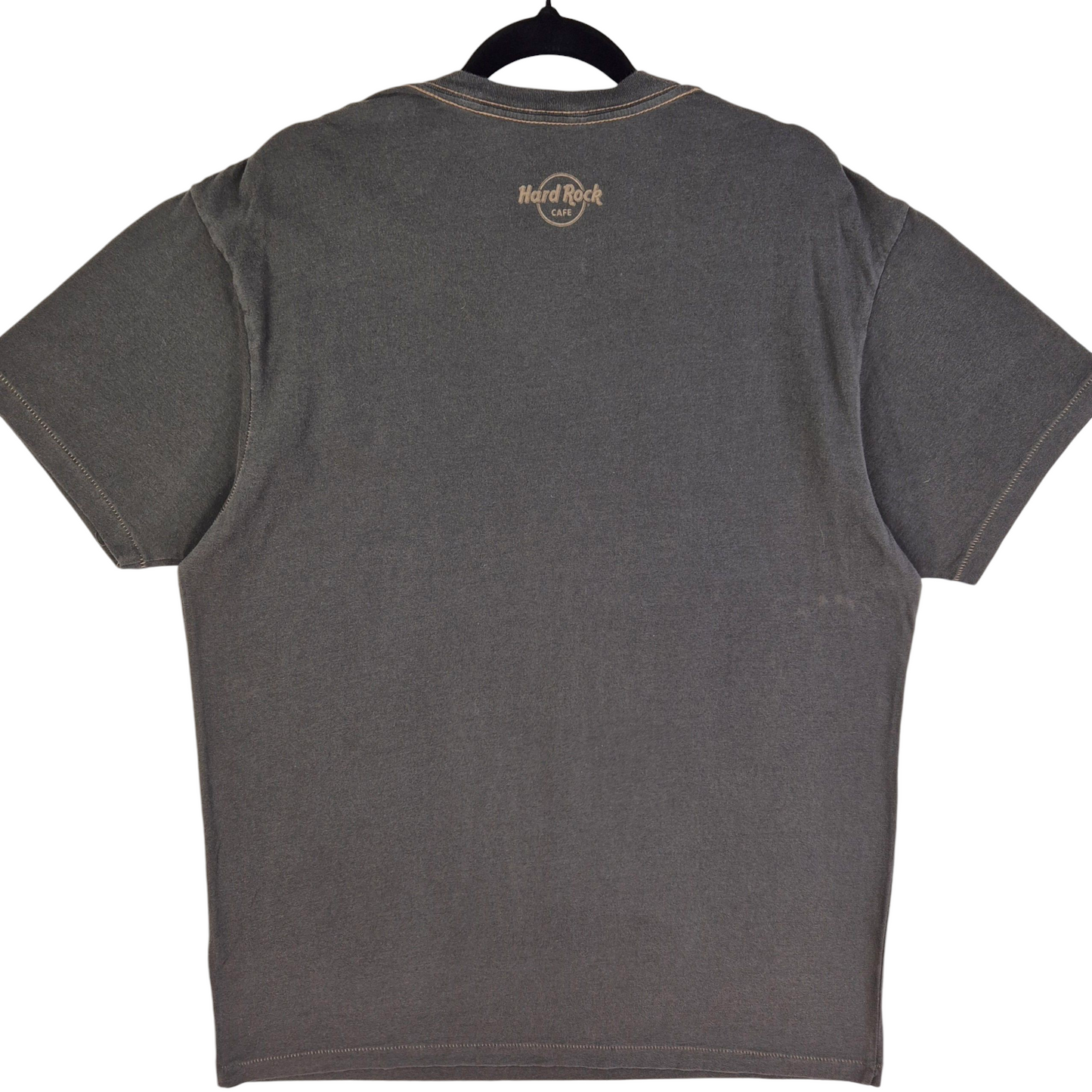 Hard Rock Cafe Brown V Neck Cotton Tee Shirt Size L