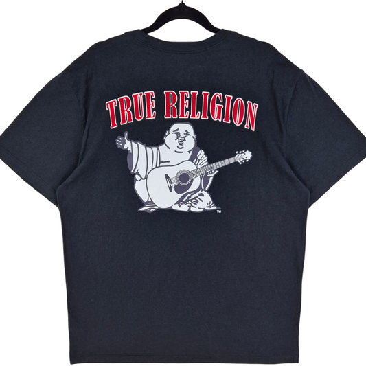 True Religion Black Cotton Tee Shirt Size XL