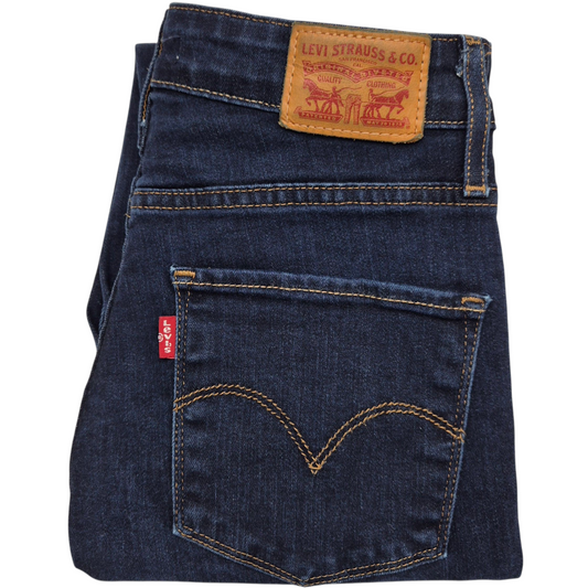 Levis 721 Jeans Womens Dark Blue High Rise Skinny Stretch Denim W25