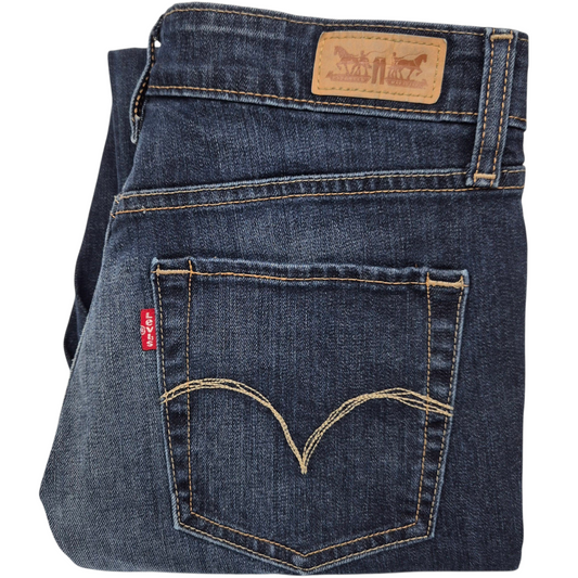 Levis Jeans Womens Dark Blue Mid Rise Skinny Stretch Denim W29