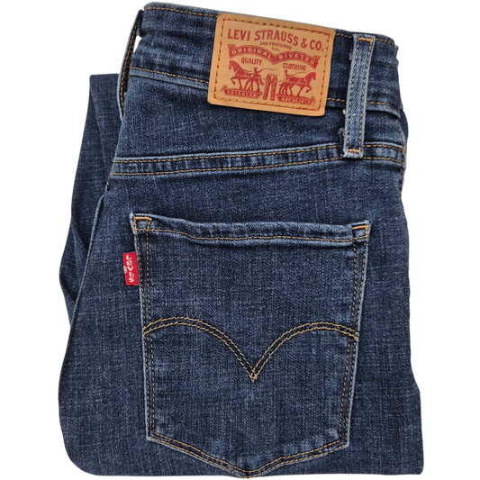 Levis 721 Jeans Womens Dark Blue High Rise Skinny Stretch Denim W26