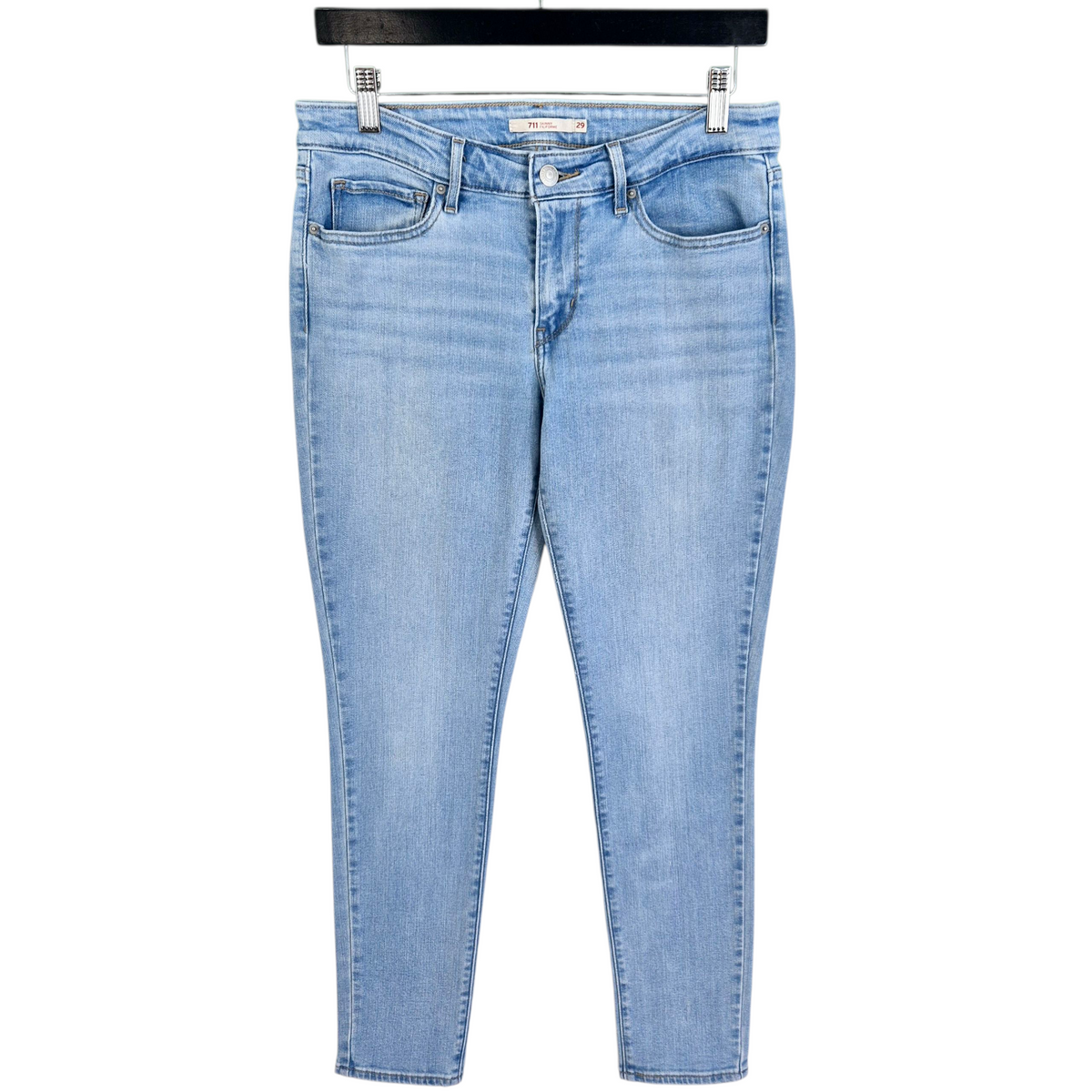 Levis 711 Jeans Womens Light Blue Skinny Stretch Denim W29