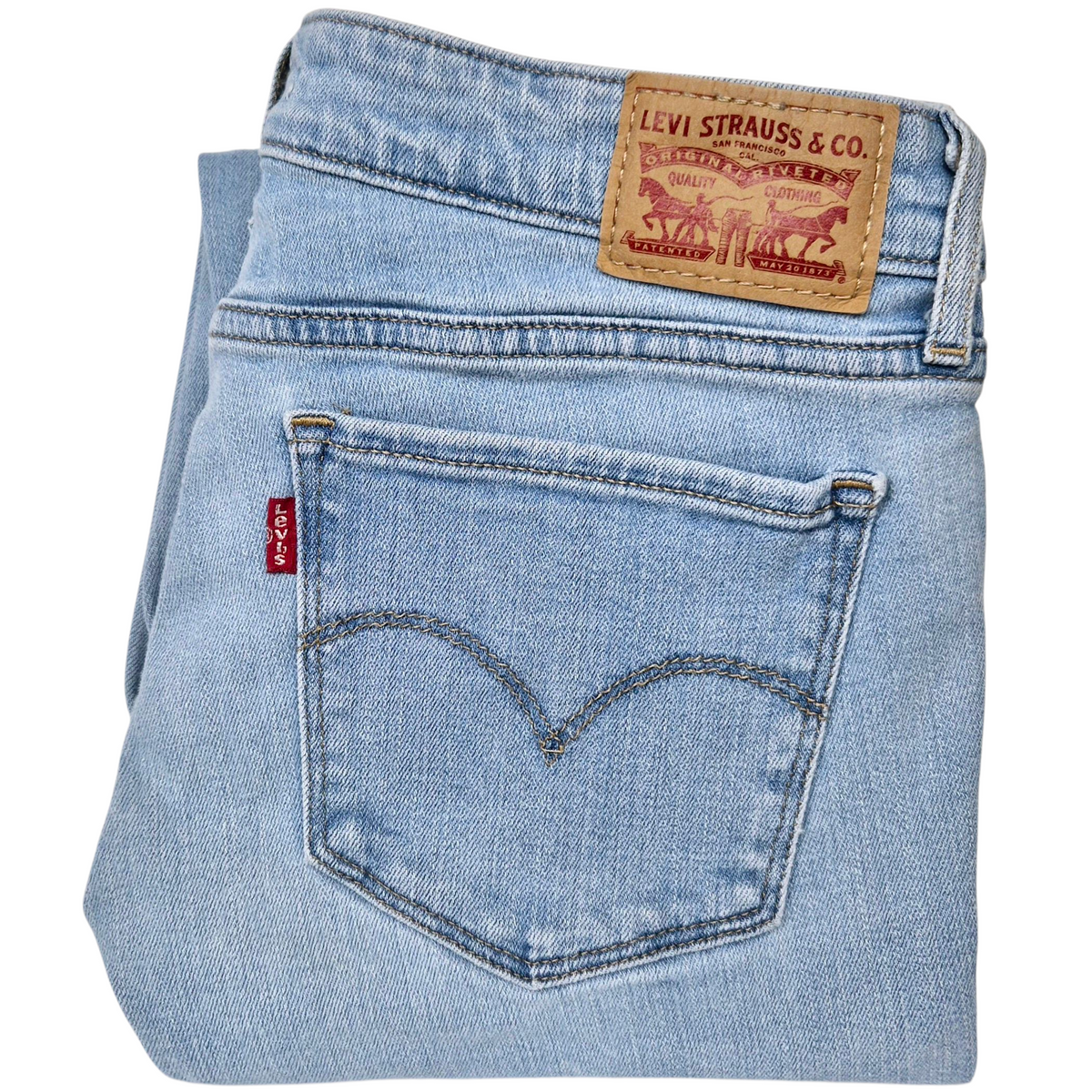 Levis 711 Jeans Womens Light Blue Skinny Stretch Denim W29
