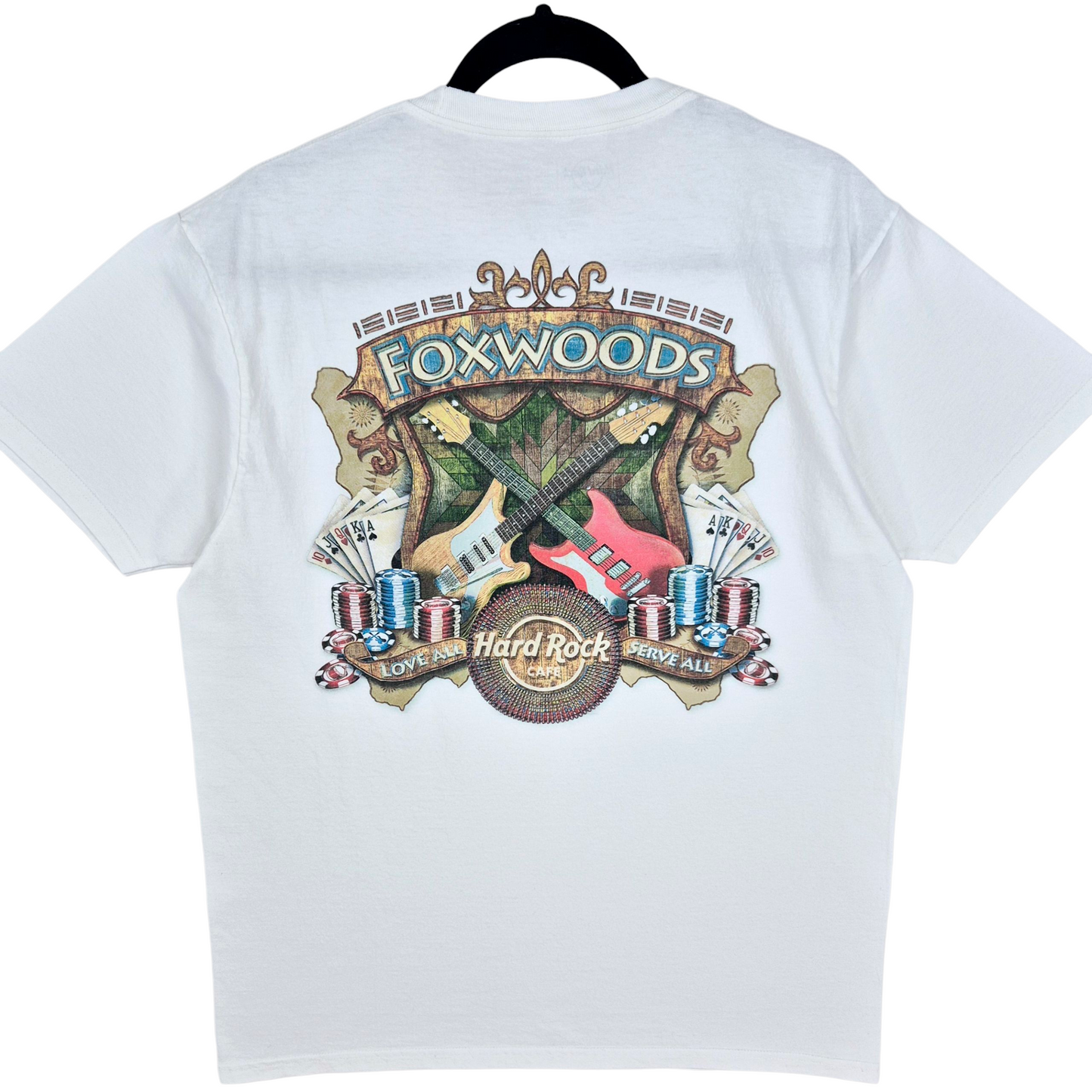 Hard Rock Cafe Foxwoods White Cotton Tee Shirt Size L