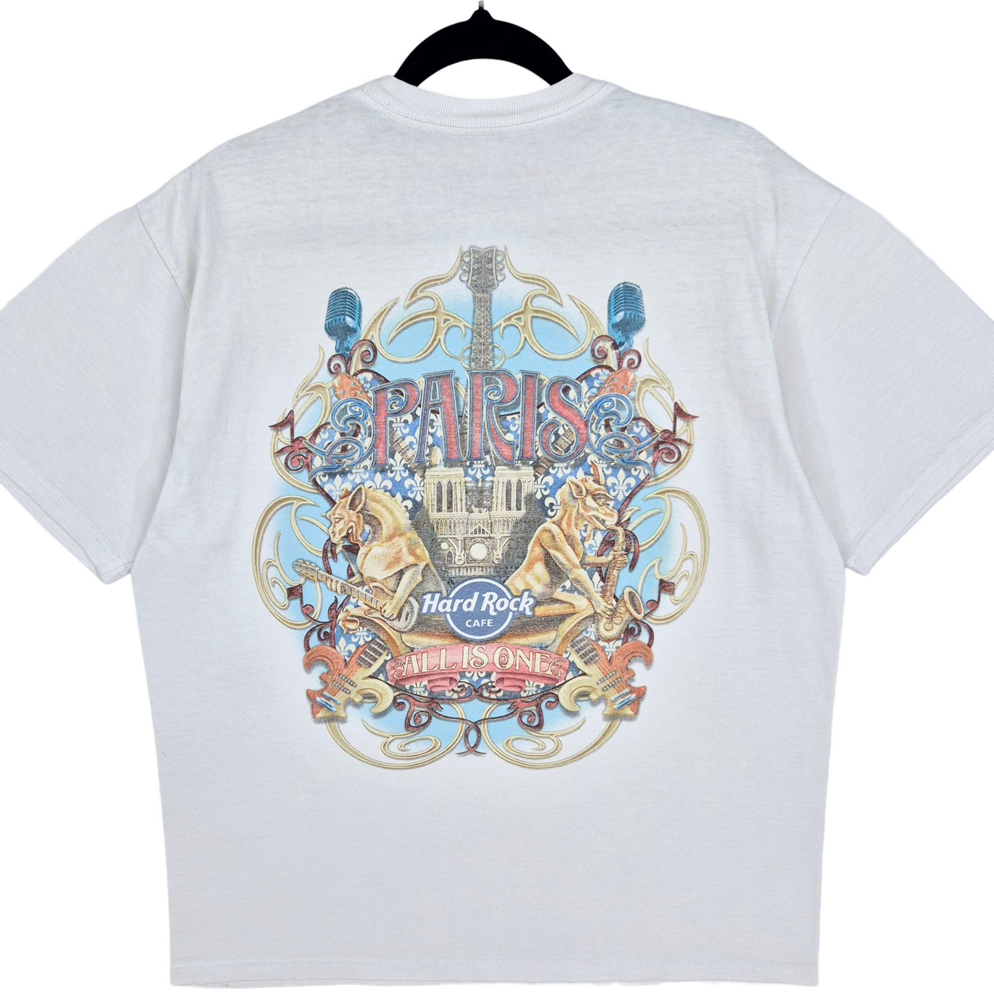 Hard Rock Cafe Paris White Cotton Tee Shirt Size L