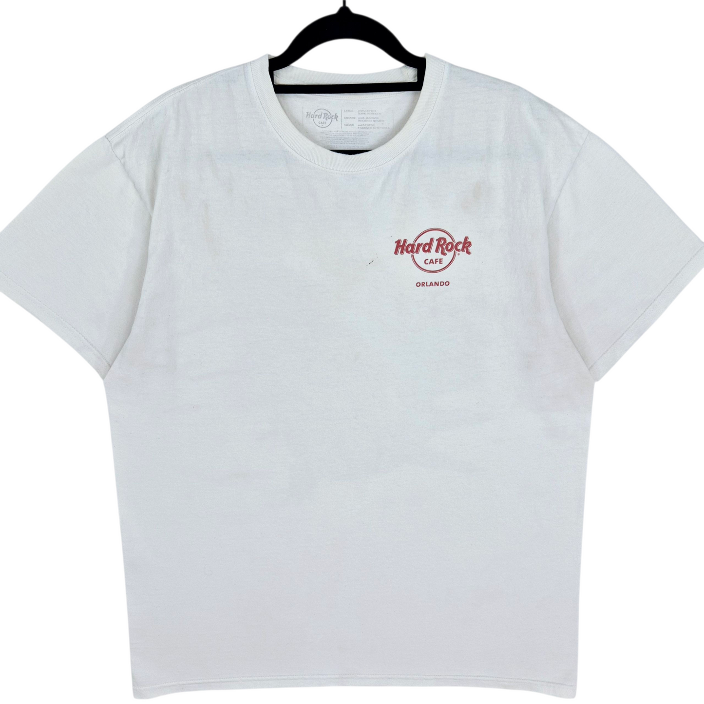Hard Rock Cafe Orlando White Cotton Tee Shirt Size L
