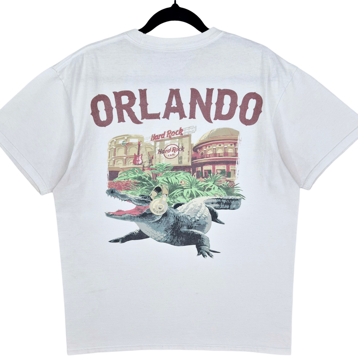 Hard Rock Cafe Orlando White Cotton Tee Shirt Size L