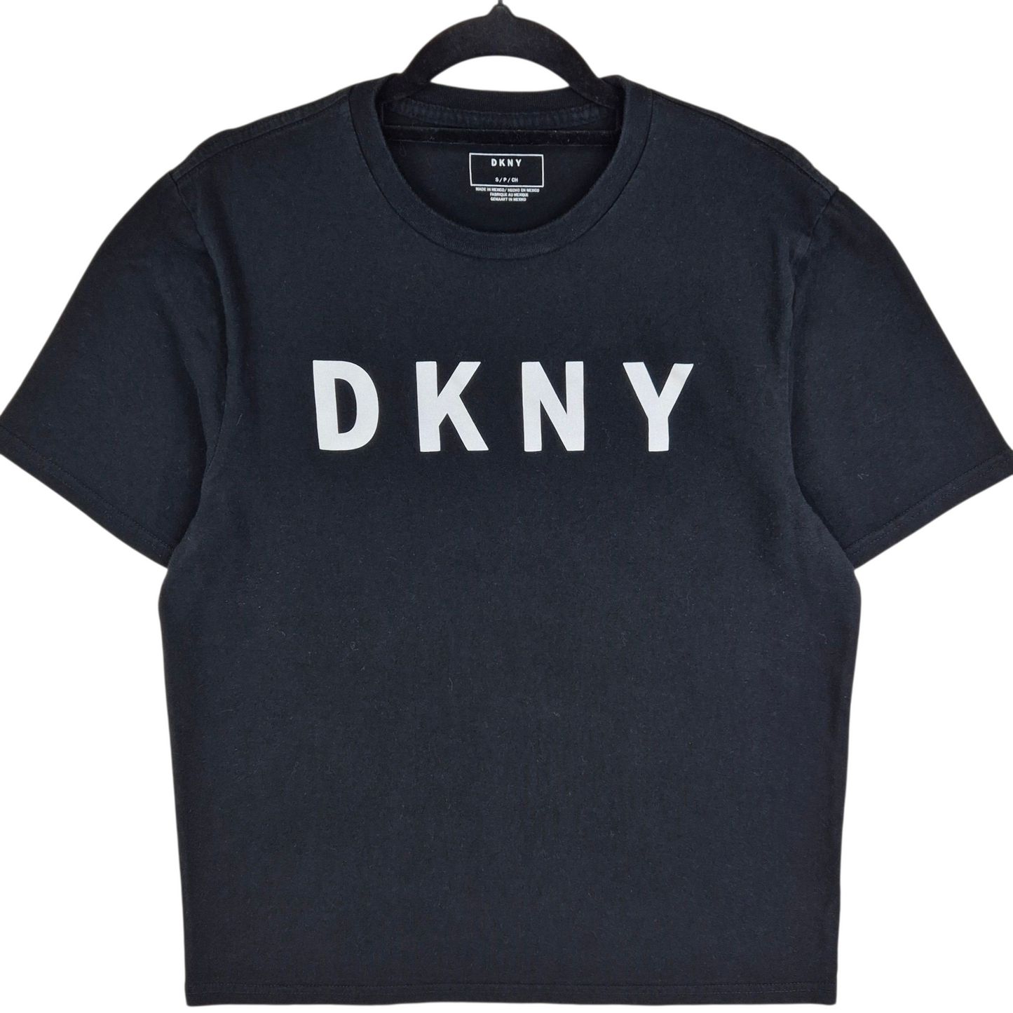 DKNY Black Cotton Tee Shirt Size S