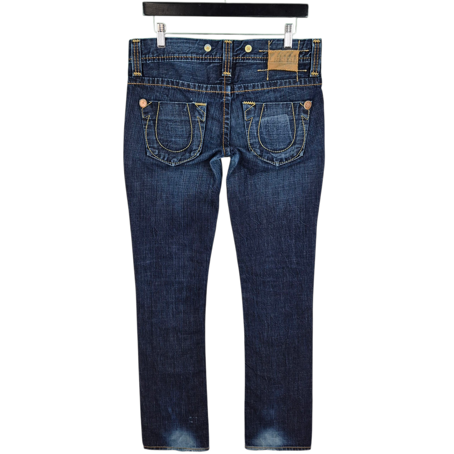 Vintage True Religion Jeans Womens Dark Blue USA Made Straight Leg Denim W32
