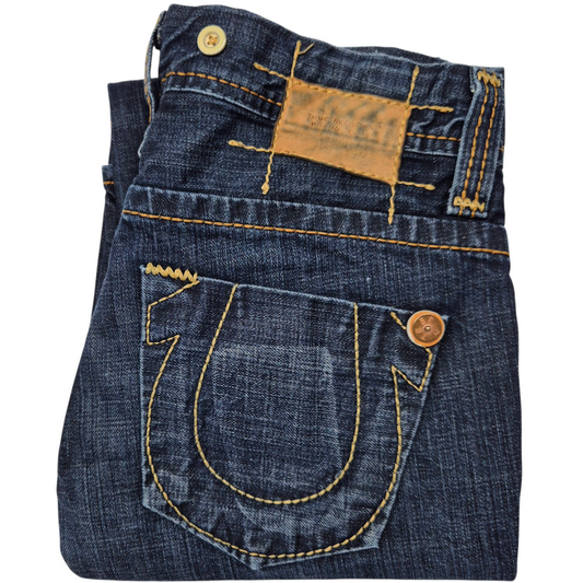 Vintage True Religion Jeans Womens Dark Blue USA Made Straight Leg Denim W32