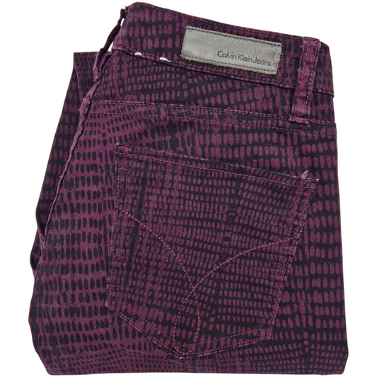 Vintage Calvin Klein Jeans Womens Purple & Black Skinny Denim W28