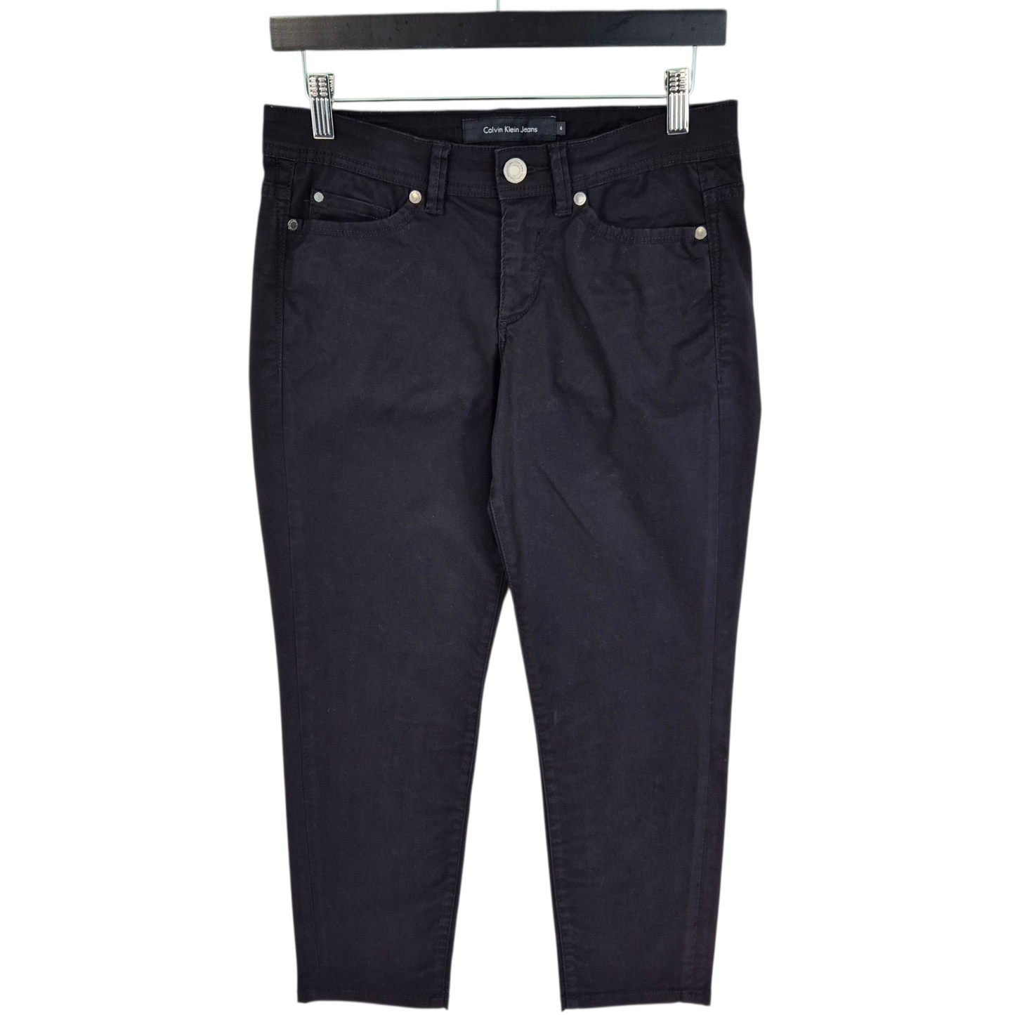 Calvin Klein Jeans Womens Black Lightweight Skinny Crop Denim W28