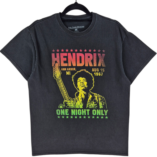 Jimi Hendrix Black Cotton Tee Shirt Size M