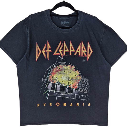 Def Leppard Pyromania Black Cotton Tee Shirt Size L