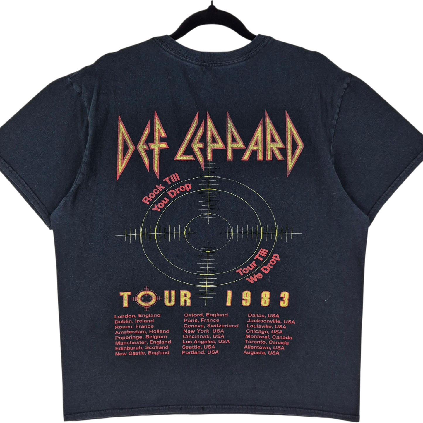 Def Leppard Pyromania Black Cotton Tee Shirt Size L