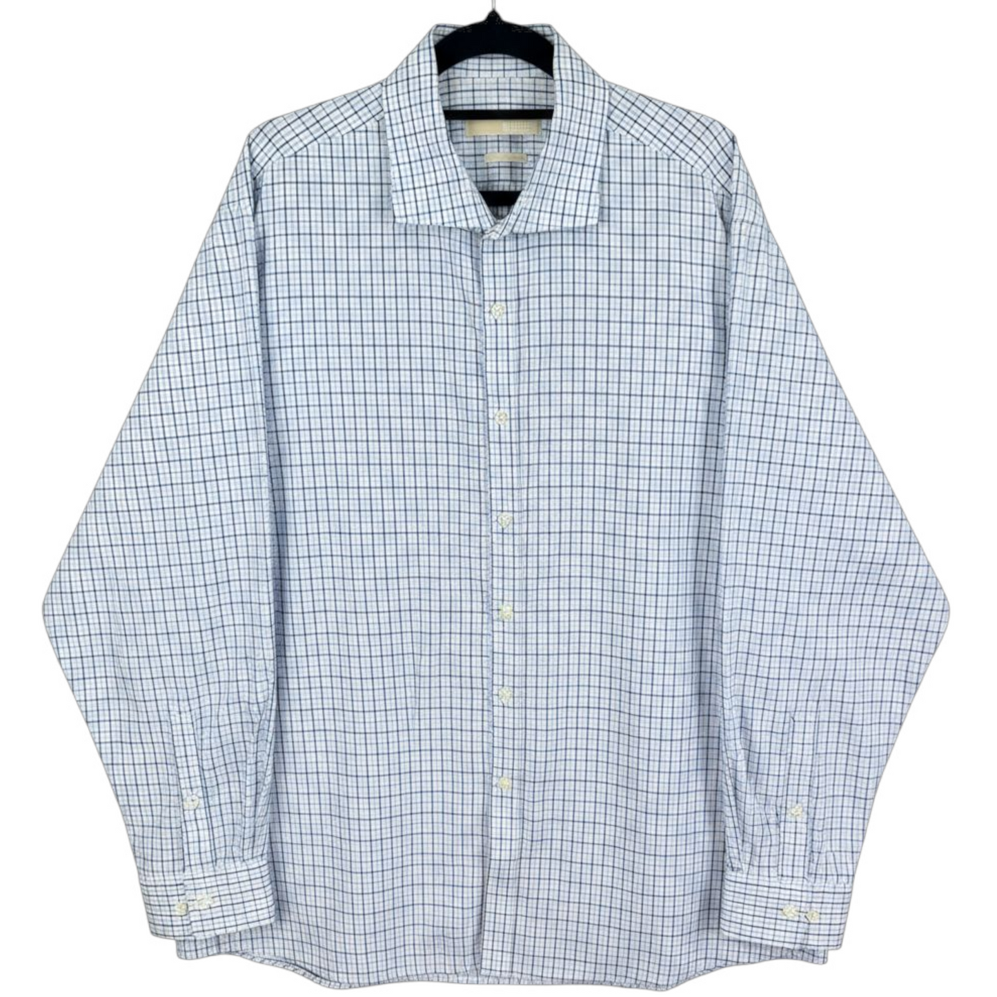 Michael Kors White Checkered Dress Shirt Size 2XL