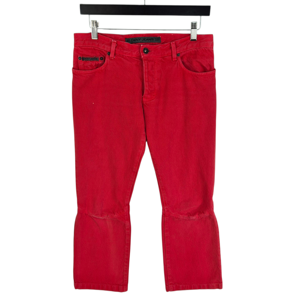 Vintage DKNY Jeans 90's Womens Red Crop Denim W30